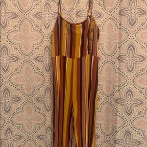 Stripe cropped jumpsuit